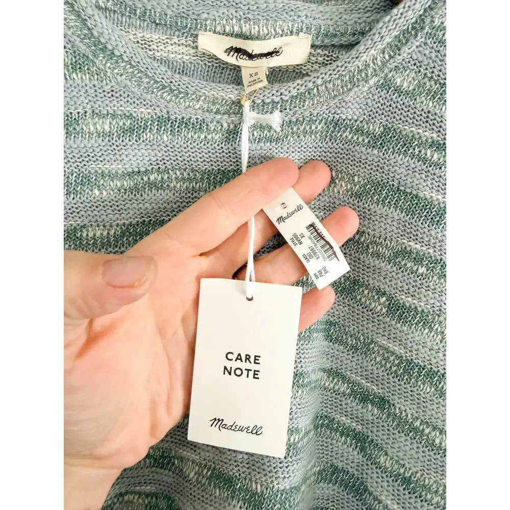 Madewell | NWT Crewneck Long Sleeve Knit Tee Blue Horizon Stripe | Sz XS